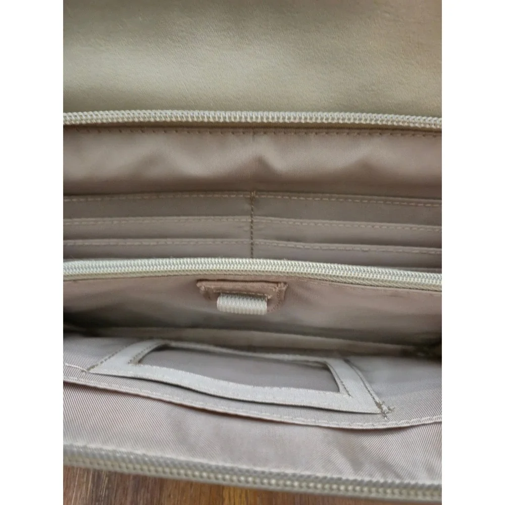 Y2K Worthington Leather Organizer Bag Women Taupe Multi-Pocket NWT Crossbody VTG